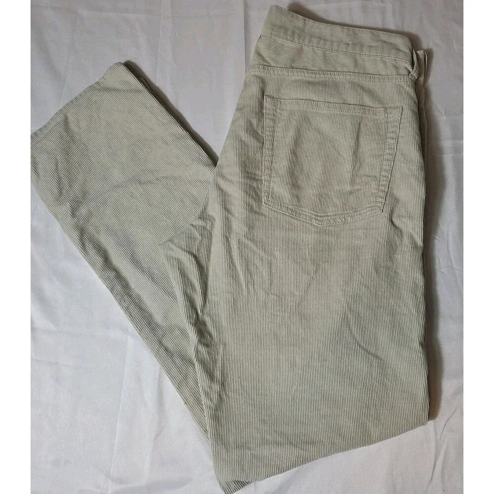 J.Crew 770 Straight Fit Corduroy Pants Jeans 33x32 Beige Stretch Straight Fit